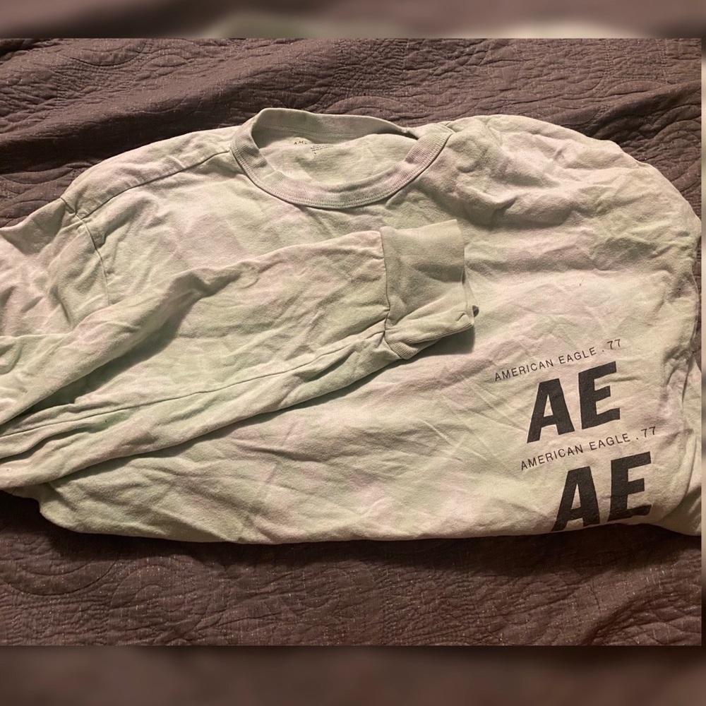 Green tie dye American eagle mens long sleeve